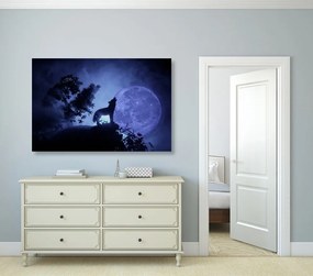 Obraz vlk v splne mesiaca - 90x60