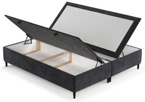 Antracitovosivá čalúnená dvojlôžková posteľ s úložným priestorom 160x200 cm Tate – Maison de Rêve