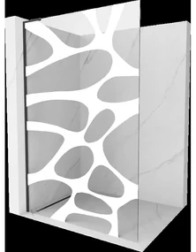 Mexen Kioto L sprchová stena Walk-in 80 x 200 cm, biely vzor, čierna - 800-080-103-70-97