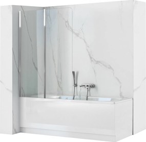 Dvojdielna vaňová zástena REA AGAT-2 100 cm, chróm/transparent