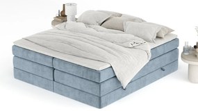 Modrá boxspring posteľ s úložným priestorom/bez čela 160x200 cm Juniper – Maison de Rêve