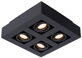 Lucide 09119/21/30 XIRAX - Stropné bodové osvetlenie - LED Stmievanie do teplej farby - GU10 - 4x5W 2200K / 3000K - Čierne