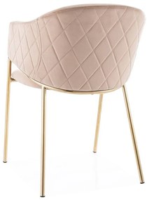 SIGNAL MEBLE Jedálenská stolička BONO VELVET GOLD, zlatá/béžová bluvel 28