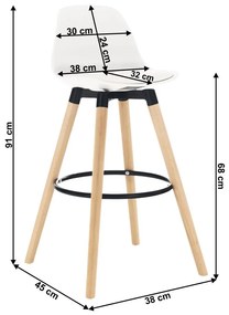 Tempo Kondela Barová stolička, biela/buk, EVANS