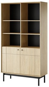 Knižnica Japandi s policami (R104), dub linea