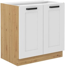 Dolná kuchynská skrinka Lucid 80 D 2F BB (korpus: dub artisan + front: mdf biela). Vlastná spoľahlivá doprava až k Vám domov. 1134603