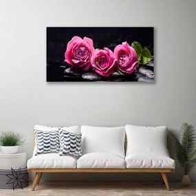 Obraz Canvas Ruže kamene zen kúpele príroda 120x60 cm