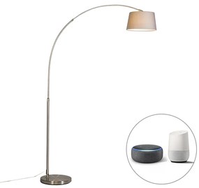 Inteligentná oblúková lampa s oceľovým tienidlom sivá vrátane WiFi A60 - Arc Basic