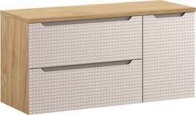 Comad Kúpeľňová skrinka pod doskové umývadlo set Luxor Beige III. 120 béžová/dub olejovaný