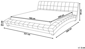 Čalúnená vodná posteľ 180 x 200 cm sivá LILLE Beliani