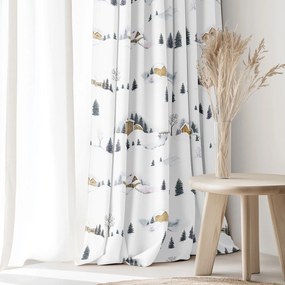 Goldea vianočný dekoračný záves - zimná krajina 140x150 cm