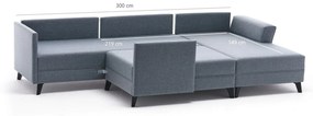 Dizajnová rohová sedačka Bastion 300 cm antracitová