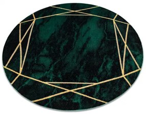 Koberec okrúhly EMERALD exkluzívne 1022 glamour, štýlový mramor, geometrické zelené / zlato Veľkosť: kruh 160 cm