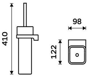 NIMCO MAC 29094K-90 - Nástenná WC štetka MAYA biela/matná čierna