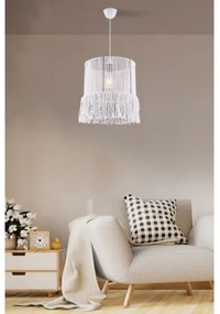 Závesný luster NESS MACRAME na lanku 1xE27/40W/230V biely