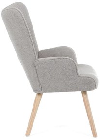 Kreslo s ušami Bouclé GREY2, sivá