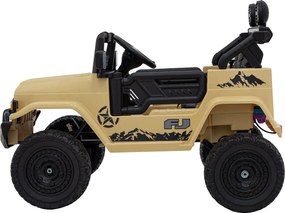 Ramiz Toyota FJ Cruiser pre deti béžová + diaľkové ovládanie + pohon 4x4 + LED audio + EVA + pomalý štart