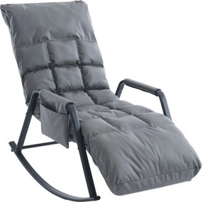 Hojdacie kreslo s 5-stupňovým nastavením, polstrované, šedé