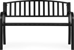 MultiGarden Záhradná lavička s operadlom 120x50 cm - čierna MultiGarden