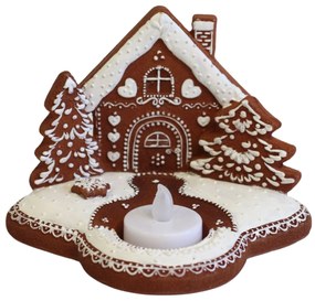 Perníkový svietnik na čajovú sviečku Domček 15cm