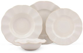 Porcelánová súprava 24 ks tanierov Creamy Gold biela/zlatá