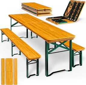 Pivný set MAXI sklápateľný, 220cm, prírodná hnedá Jurhan