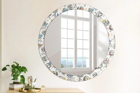 Okrúhle ozdobné zrkadlo na stenu Motýľ fi 90 cm