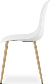 Jedálenský stôl TODI biely / hnedý s dvomi stoličkami WAT biele / hnedé