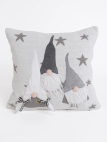 Vianočná obliečka na vankúš mikroplyš 40 x 40 cm - Sivý škriatkovia