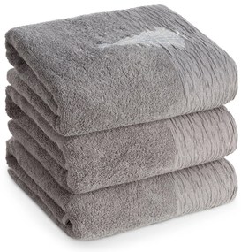 VIANOČNÝ BAVLNENÝ UTERÁK JOY SADA 3KS 70X140 CM TMAVOSIVÁ