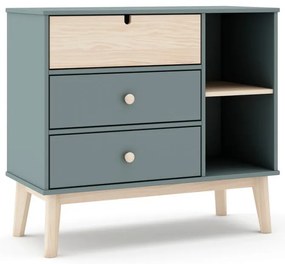 Detská komoda sivozelená 90x81x40 cm Estefania – Marckeric