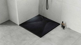Besco Štvorcová sprchová vanička z SMC kompozitu VEXO BLACK SQ 80x80 (90x90) BESCO-Rozmery: 80x80