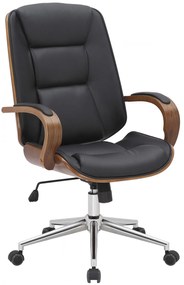 Design-Shop Kancelárska stolička Yankton - Orech / Čierna