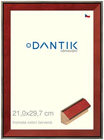 DANTIK rám na obraz 21x29,7 | INCLINATA colori červená (Sklo Čiré)