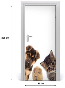 Samolepiace fototapety na dvere domáce zvieratá 85x205 cm