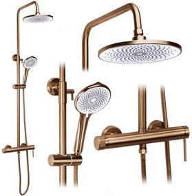 Rea Clif, sprchový set s ručnou a hlavovou sprchou, medená matná, REA-P3914