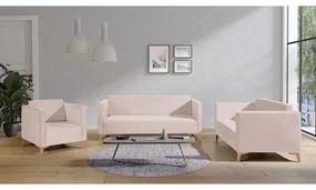 Sedacia súprava Denim 3+2+1, Dostupné poťahy: Solo 263, Farby nožičiek: biely lesk