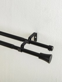 Garniža dvojradová Federico - matná čierna 160 - 300 cm