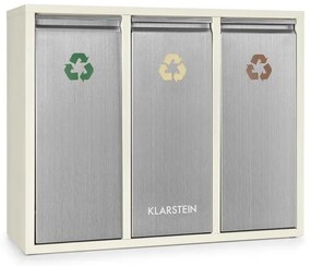 Klarstein Ordnungshütter 3, 45 l, krémovo-béžová, box na triedený odpad, 3 x 15 l