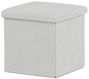 Taburet s úložným prostorem, krémová manšestrová látka