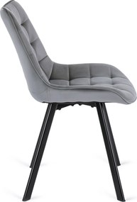 PROXIMA.store - Čalúnená jedálenska stolička RICK FARBA: sivá, MATERIÁL: zamat