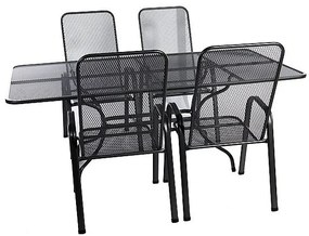 DEOKORK Záhradná kovová zostava SANDRA 1+4 stůl 145x90 cm U506