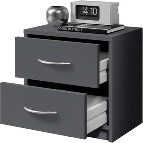 Nočný stolík s 2 zásuvkami Pepe, šedý grafit