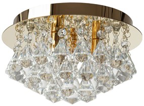 Toolight - Krištáľové závesné svietidlo G9 3x40W APP1038-C, zlatá, OSW-06821