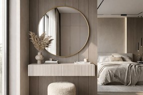 Závesný toaletný stolík Nicole so zrkadlom 80 cm - kašmírový mat