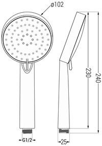 Mexen príslušenstvo - hlavica ručnej sprchy R75 Circle, 3-funkcie, chróm, 79575-02