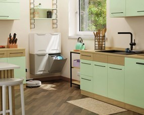 Súprava 4 plastových košov na triedený odpad, 20 L, 340 x 290 x 470 mm