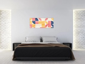 Obraz - Abstrakcia s retro vzormi (120x50 cm)