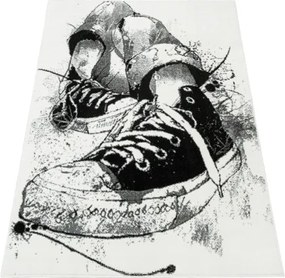 Koberec Lima 9365A biely / čierny