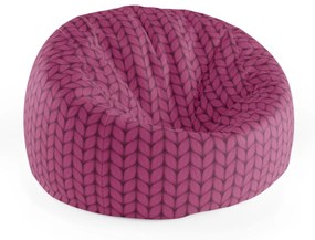 Sablio Sedací vak Cocoon Pletenie vo fuksiovej farbe - 115 x 75 cm x 45 cm